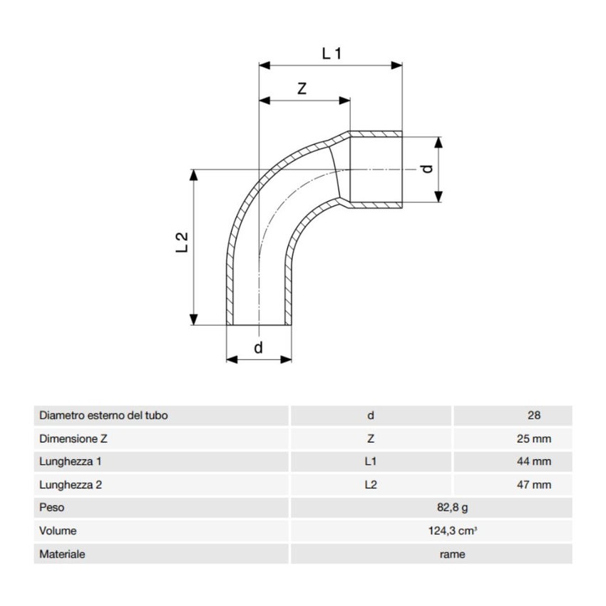 Immagine di Viega RACCORDI A SALDARE gomito a 90° di Ø 28, con filetto maschio, di rame lucido 102067