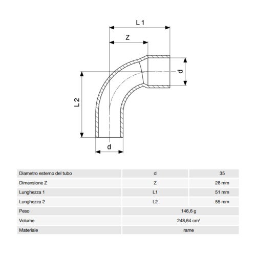 Immagine di Viega RACCORDI A SALDARE gomito a 90° di Ø 35, con filetto maschio, di rame lucido 107079