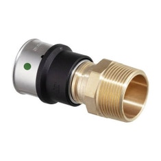 Immagine di Viega SMARTPRESS manicotto Ø 16 x 1/2" bronzo lucido, filettatura maschile con sc-contur 729530