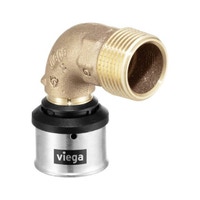 Immagine di Viega SMARTPRESS curva a 90° Ø 20 x 1/2" bronzo  con sc-contur 729714