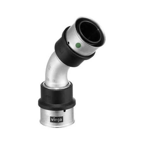 Immagine di Viega SMARTPRESS curva a 45° Ø 25 acciaio inox lucido con sc-contur 730154