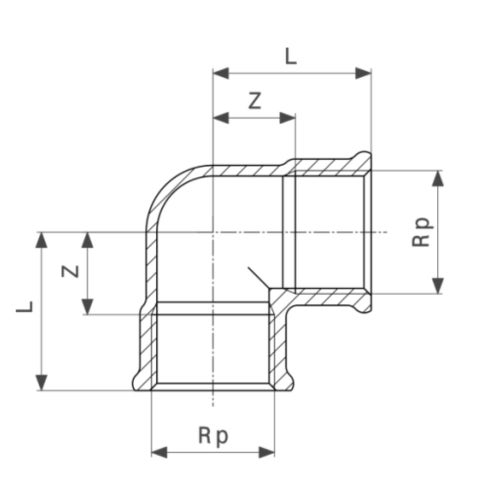 Immagine di Viega RACCORDI FILETTATI DI BRONZO gomito a 90° Ø 3/8" ottone cromato f/f 112639