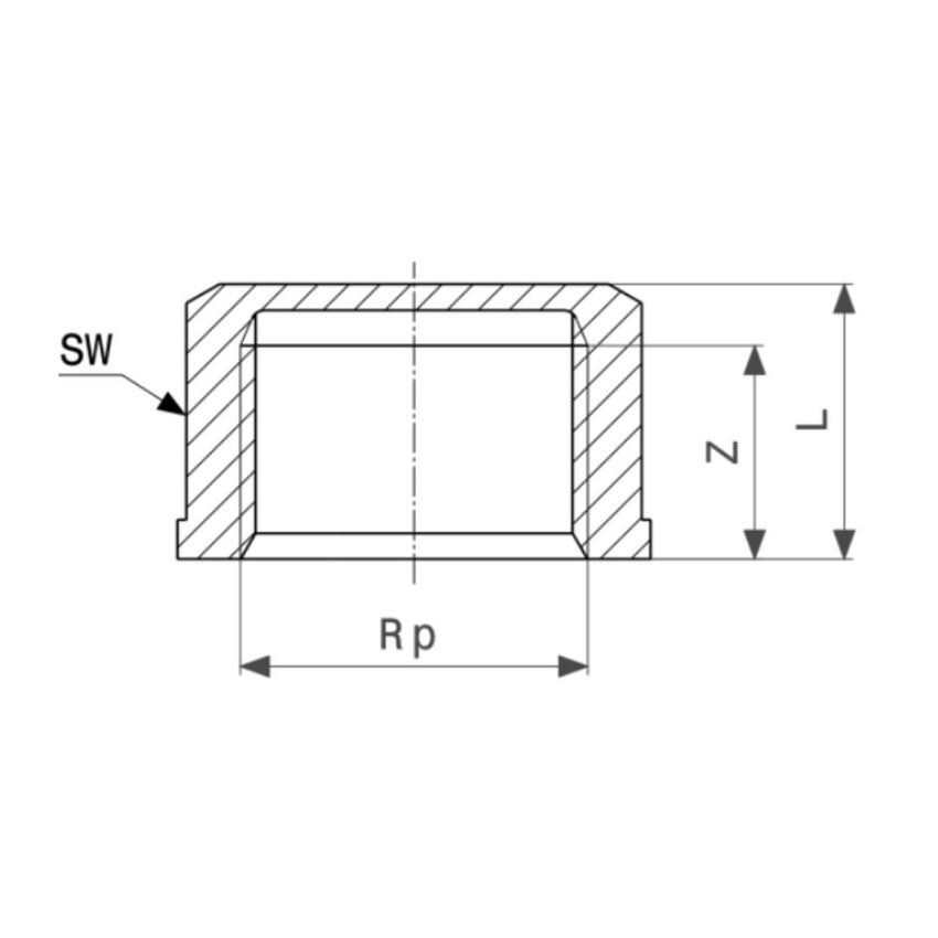 Immagine di Viega RACCORDI FILETTATI DI BRONZO cappuccio di Ø 3/8", di bronzo al silicio lucido 281854