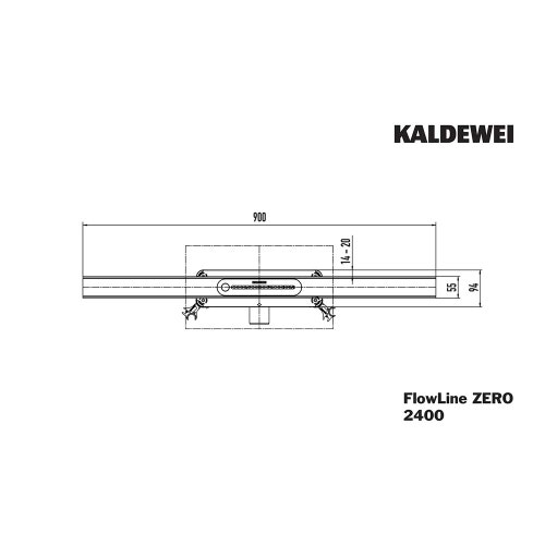 Immagine di Kaldewei FLOWLINE ZERO 900 canalina per doccia da 90 cm, con CLICK’n CLEAN, finitura acciaio inox spazzolato 940000010930