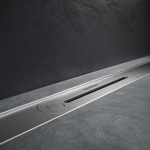 Immagine di Kaldewei FLOWLINE ZERO 900 canalina per doccia da 90 cm, con CLICK’n CLEAN, finitura acciaio inox spazzolato 940000010930