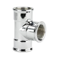 Immagine di Viega RACCORDI FILETTATI DI BRONZO raccordo a T Ø 3/8" ottone cromato f/f/f 114275