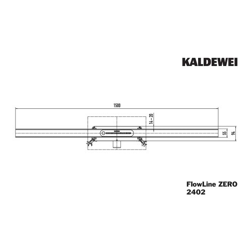 Immagine di Kaldewei FLOWLINE ZERO 1500 canalina per doccia da 150 cm, con CLICK’n CLEAN, colore nero finitura opaco 940200010676