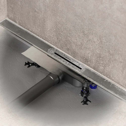 Immagine di Kaldewei FLOWDRAIN HORIZONTAL FLAT set sifone di scarico, con DN40, per canaline doccia FLOW 687744810000