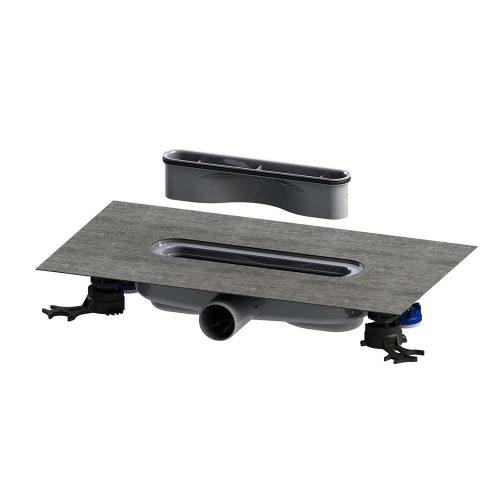 Immagine di Kaldewei FLOWDRAIN HORIZONTAL FLAT set sifone di scarico, con DN40, per canaline doccia FLOW 687744810000