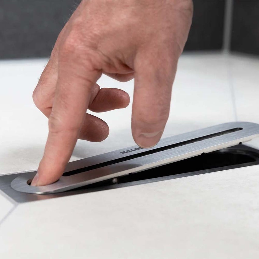 Immagine di Kaldewei FLOWLPOINT ZERO canalina per doccia da 23 cm, con CLICK’n CLEAN, finitura acciaio inox spazzolato 941000010930