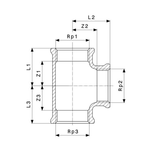 Immagine di Viega RACCORDI FILETTATI DI BRONZO raccordo a T di Ø 1/2", di bronzo al silicio lucido 264222
