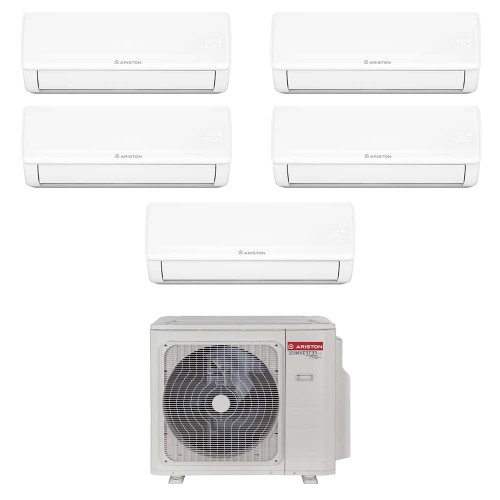 Immagine di Ariston NEVIS NET Climatizzatore a parete penta split inverter Wi-Fi bianco | unità esterna R32 12.4 kW unità interne 9000+9000+9000+9000+9000 BTU 3381263+4213037+4213037+4213037+4213037+4213037