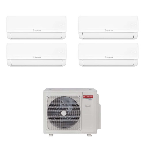 Immagine di Ariston NEVIS NET Climatizzatore a parete quadri split inverter Wi-Fi bianco | unità esterna R32 10.7 kW unità interne 9000+9000+9000+9000 BTU 3381262+4213037+4213037+4213037+4213037