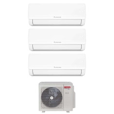 Immagine di Ariston NEVIS NET Climatizzatore a parete trial split inverter Wi-Fi bianco | unità esterna R32 12.4 kW unità interne 9000+9000+9000 BTU 3381263+4213037+4213037+4213037