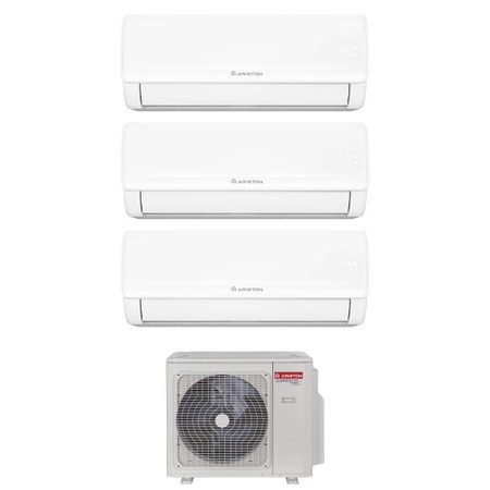 Immagine di Ariston NEVIS NET Climatizzatore a parete trial split inverter Wi-Fi bianco | unità esterna R32 10.7 kW unità interne 12000+12000+12000 BTU 3381262+4213038+4213038+4213038