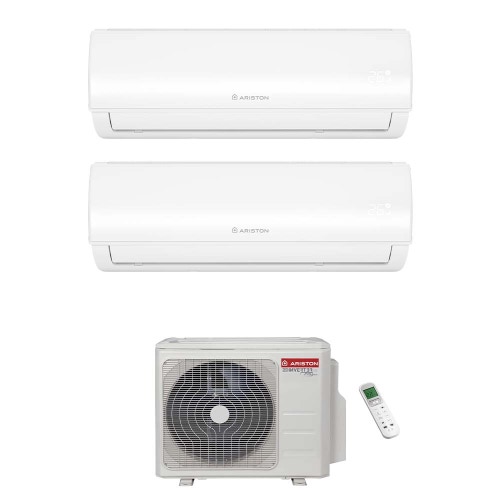 Immagine di Ariston ALYS NET Climatizzatore a parete dual split inverter Wi-Fi bianco | unità esterna R32 4.1 kW unità interne 9000+9000 BTU 4219014+4213052+4213052