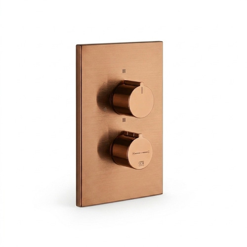 Immagine di Gessi EMPORIO SHOWER miscelatore termostatico a 3 uscite, senza corpo incasso, finitura copper PVD 38796#030