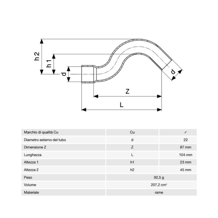 Immagine di Viega RACCORDI A SALDARE sorpasso di Ø 22, con filetto maschio, di rame lucido 105396