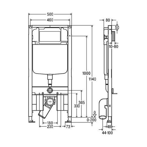 Immagine di Viega PREVISTA DRY modulo per wc sospeso, H.113 cm, con impostazione di risciacquo totale ca. 4,5–7,5 L., per cartongesso 798529