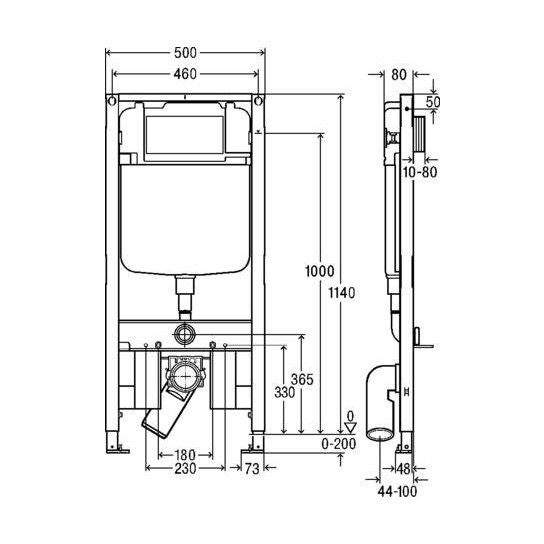 Immagine di Viega PREVISTA DRY modulo per wc sospeso, H.113 cm, con impostazione di risciacquo totale ca. 4,5–7,5 L., per cartongesso 798529