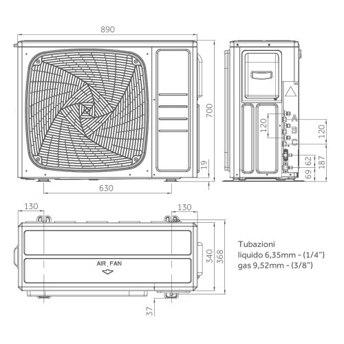 Immagine di Haier CANALIZZATO Media pressione Climatizzatore canalizzabile dual split inverter Wi-Fi | unità esterna R32 7 kW unità interne 12000+18000 BTU 3U70S2SR5FA+AD[35|50]S2SM9FA(H)