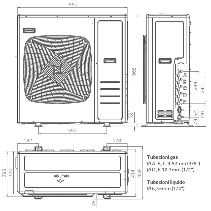 Immagine di Haier FLEXIS PLUS R32 Climatizzatore a parete penta split inverter Wi-Fi bianco | unità esterna 12.5 kW unità interne 7000+7000+9000+9000+18000 BTU 5U125S2SN1FA+AS[20|20|25|25|50]S2SF1FA-MW3