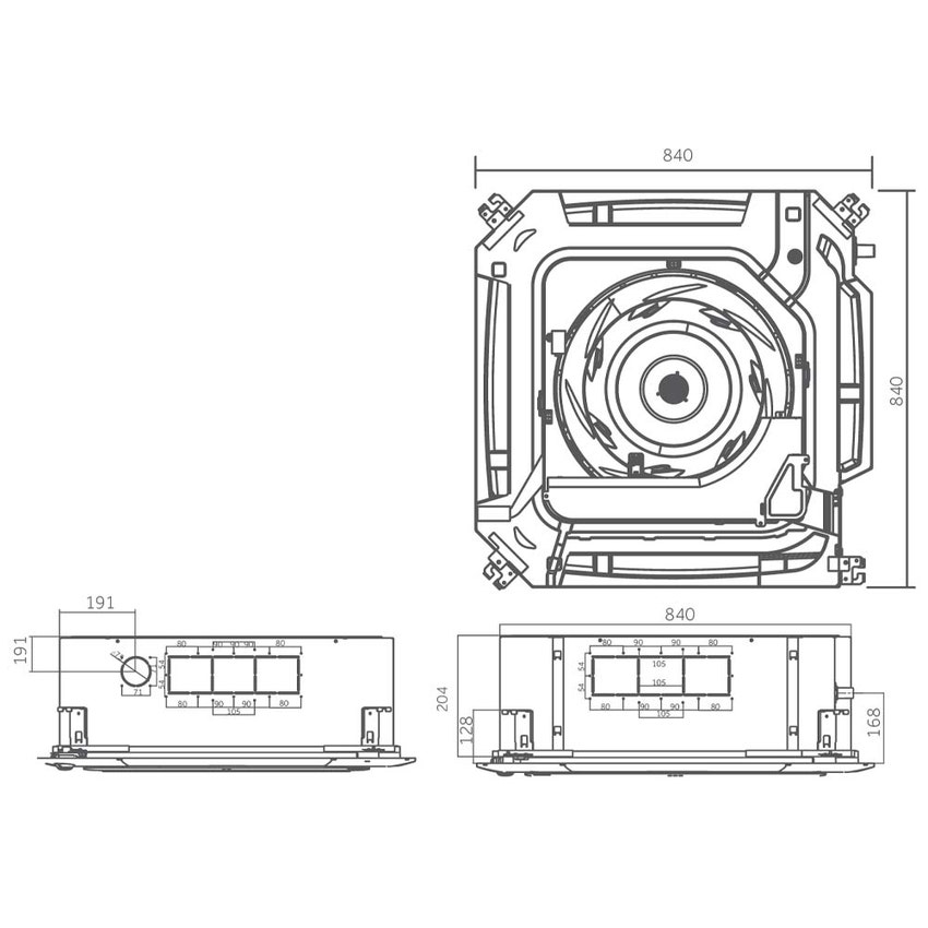 Immagine di Haier CASSETTE ROUND FLOW Climatizzatore a cassetta bianco monosplit inverter | unità esterna monofase 7.1 kW unità interna 24000 BTU AB71S2SR1FA(H)+1U71S2ST1FA