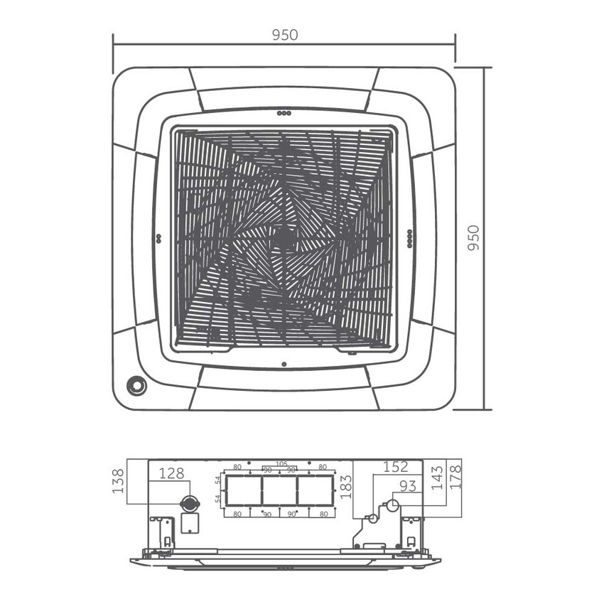 Immagine di Haier CASSETTE ROUND FLOW Climatizzatore a cassetta bianco monosplit inverter | unità esterna monofase 7.1 kW unità interna 24000 BTU AB71S2SR1FA(H)+1U71S2ST1FA