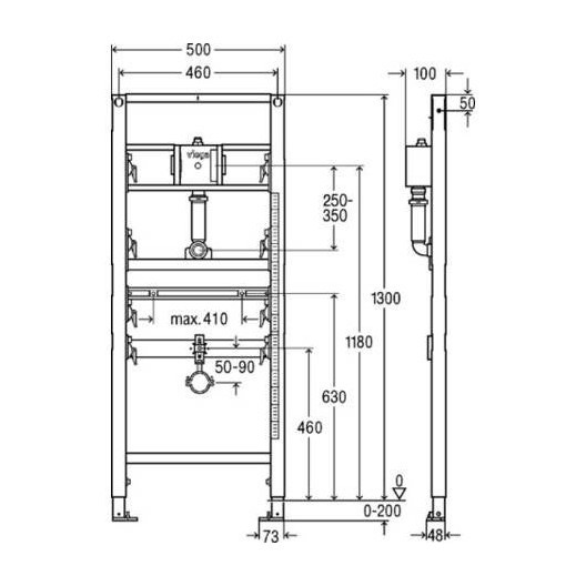 Immagine di Viega PREVISTA DRY modulo per orinatorio, H.130 cm, per cartongesso 776404