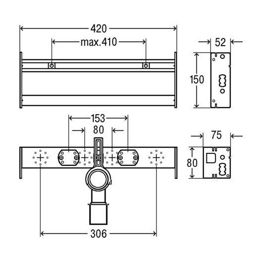 Immagine di Viega PREVISTA DRY PLUS modulo per lavabo con rubinetteria monoforo, per cartongesso 776299