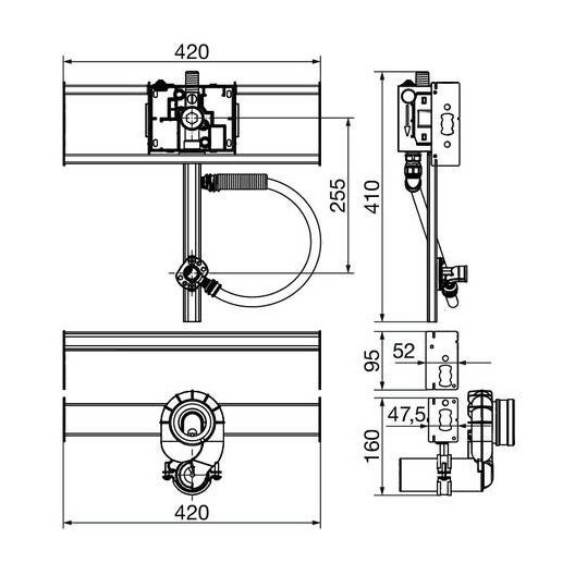 Immagine di Viega PREVISTA DRY PLUS modulo per orinatorio H.130 cm, per cartongesso 824105