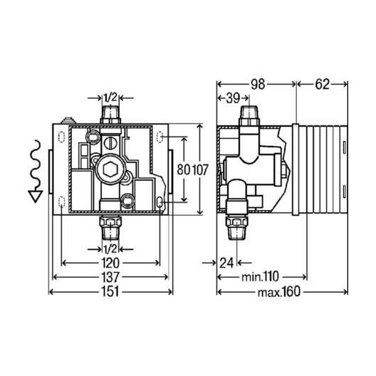 Immagine di Viega PREVISTA PURE modulo per orinatorio con sistema di risciacquo da incasso, per muratura 785994