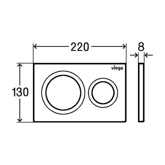 Immagine di Viega VISIGN FOR STYLE 20 placca di comando per WC, risciacquo a due quantità per PREVISTA, tasti rotondi, finitura cromo 773779