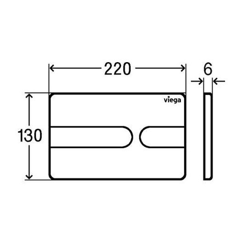 Immagine di Viega VISIGN FOR STYLE 23 placca di comando per WC, risciacquo a due quantità per PREVISTA, tasti rettangolari, finitura cromo 773052