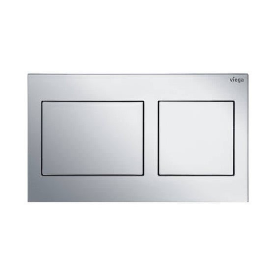 Immagine di Viega VISIGN FOR STYLE 21 placca di comando per WC, risciacquo a due quantità per PREVISTA, tasti rettangolari, finitura cromo 773236