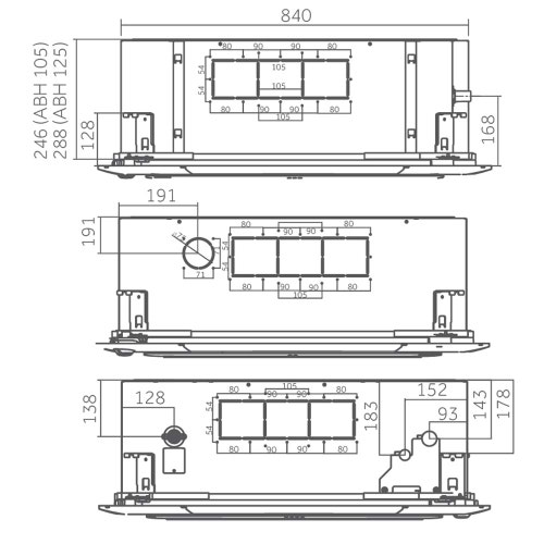Immagine di Haier CASSETTE ROUND FLOW Climatizzatore a cassetta nero monosplit inverter | unità esterna monofase 10.5 kW unità interna 35000 BTU AB105S2SR1FA(H)-B+1U105S2SS2FA