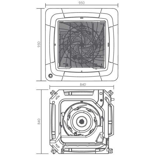 Immagine di Haier CASSETTE ROUND FLOW Climatizzatore a cassetta bianco monosplit inverter | unità esterna trifase 10.5 kW unità interna 35000 BTU AB105S2SR1FA(H)+1U105S2SS1FB