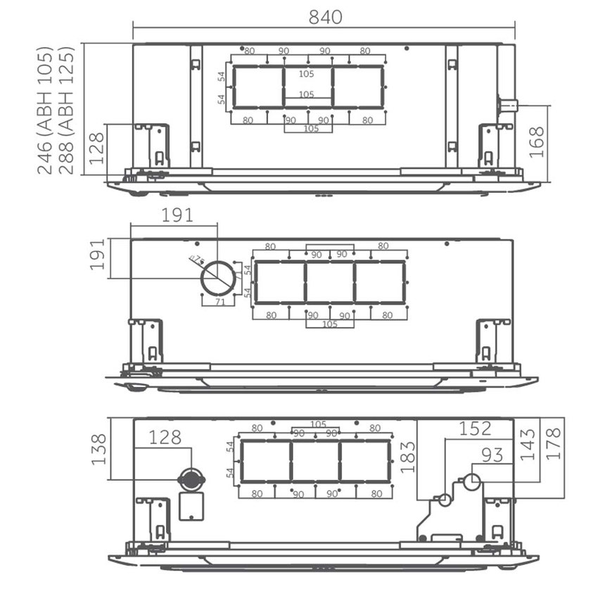 Immagine di Haier CASSETTE ROUND FLOW Climatizzatore a cassetta bianco monosplit inverter | unità esterna trifase 12.5 kW unità interna 43000 BTU AB125S2SR1FA(H)+1U125S2SN3FB
