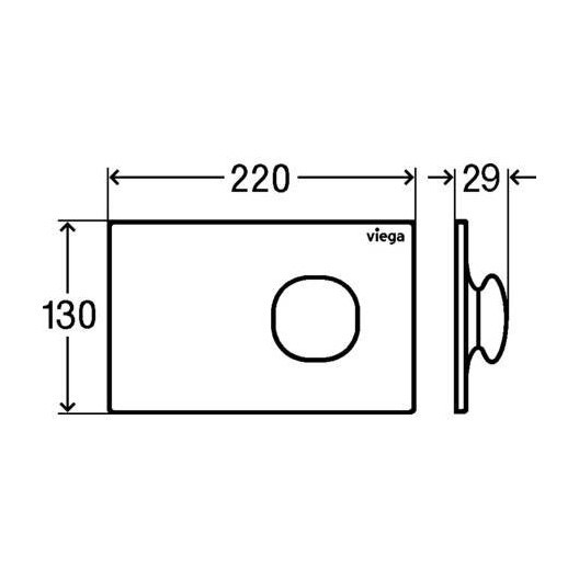 Immagine di Viega VISIGN FOR MORE 202 placca di comando per WC, risciacquo a una quantità elettronico per PREVISTA, tasto rotondo, finitura cromo 773465