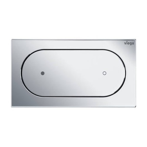 Immagine di Viega VISIGN FOR STYLE 23 placca di comando per WC, risciacquo a due quantità per PREVISTA, tasti ovali, finitura cromo 773076