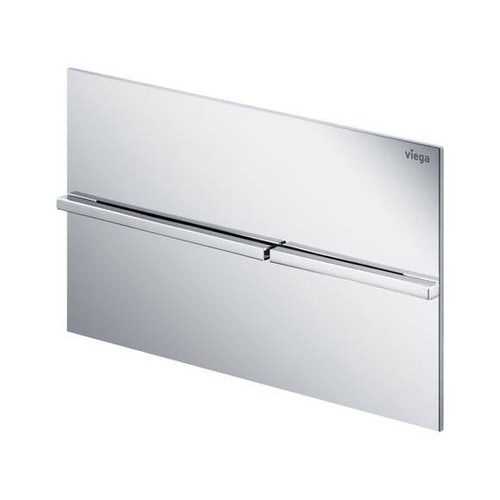 Immagine di Viega VISIGN FOR MORE 204 placca di comando per WC, risciacquo a due quantità per PREVISTA, tasti in rilievo, finitura cromo 773649