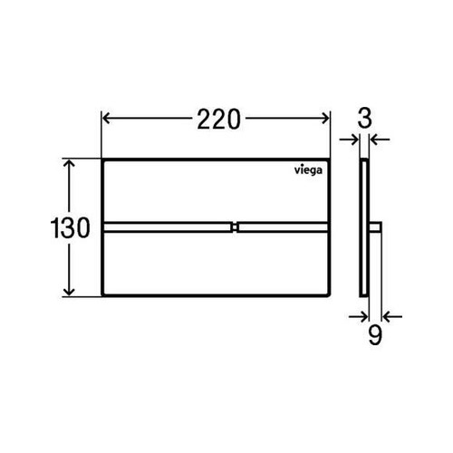 Immagine di Viega VISIGN FOR MORE 204 placca di comando per WC, risciacquo a due quantità per PREVISTA, tasti in rilievo, finitura cromo 773649