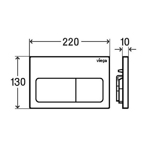 Immagine di Viega VISIGN FOR LIFE 5 placca di comando per WC, risciacquo a due quantità per PREVISTA, tasti rettangolari, finitura cromo 773717