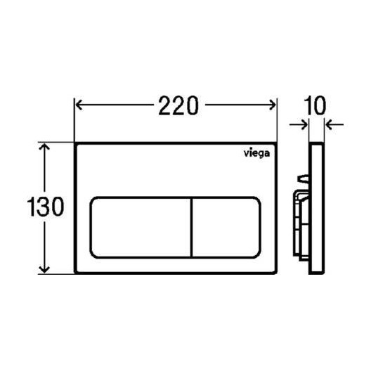 Immagine di Viega VISIGN FOR LIFE 5 placca di comando per WC, risciacquo a due quantità per PREVISTA, tasti rettangolari, finitura cromo 773717