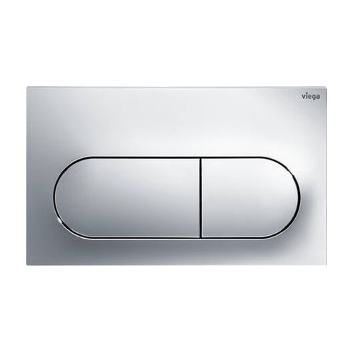 Immagine di Viega VISIGN FOR LIFE 6 placca di comando per WC, risciacquo a due quantità per PREVISTA, tasti ovali, finitura cromo 773748