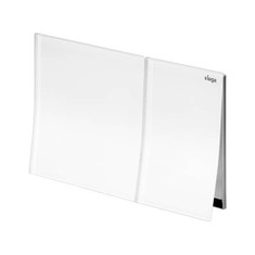 Immagine di Viega VISIGN FOR MORE 200 placca di comando per WC, risciacquo a due quantità per PREVISTA, tasti rettangolari in vetro bianco, finitura cromo 773571