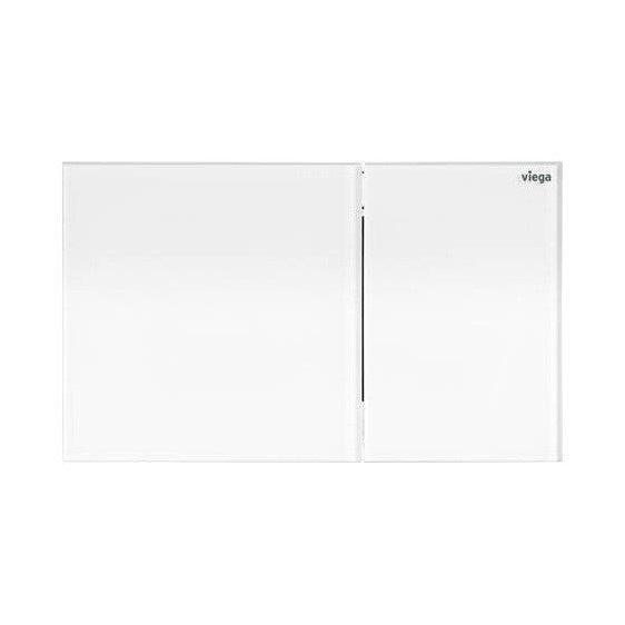 Immagine di Viega VISIGN FOR MORE 200 placca di comando per WC, risciacquo a due quantità per PREVISTA, tasti rettangolari in vetro bianco, finitura cromo 773571