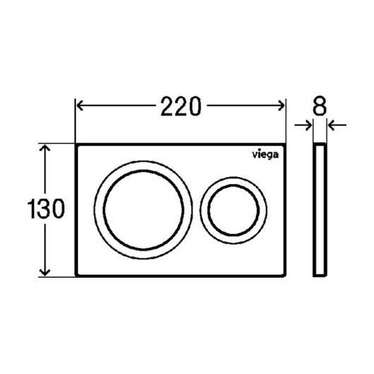 Immagine di Viega VISIGN FOR STYLE 20 placca di comando per WC, risciacquo a due quantità per PREVISTA, tasti rotondi, colore bianco alpino 773793
