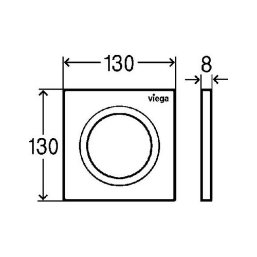Immagine di Viega VISIGN FOR STYLE 20 placca di comando per orinatorio, risciacquo a una quantità per PREVISTA, tasto rotondo, colore bianco alpino 774493