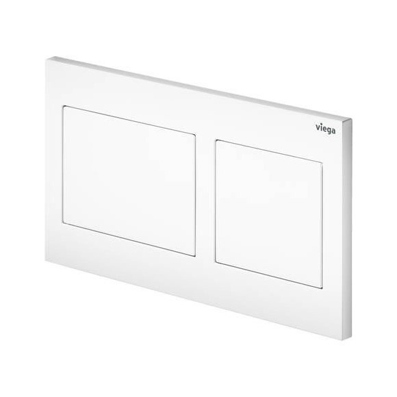 Immagine di Viega VISIGN FOR STYLE 21 placca di comando per WC, risciacquo a due quantità per PREVISTA, tasti rettangolari, colore bianco alpino 773250